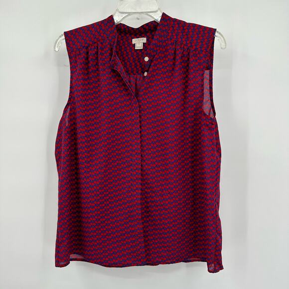 j crew Tops - J Crew Womens Sleeveless Top Size Size 14 Red Blue Cherries Fruit Cottagecore‎